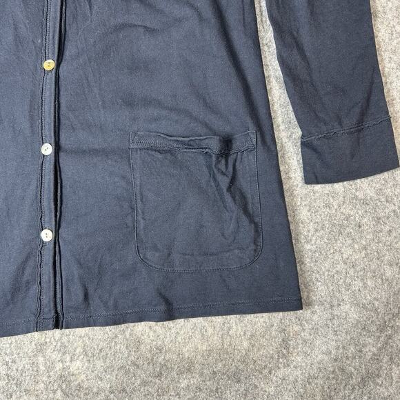 J Jill Summer's Edge Long Cardigan Women’s Small Deep Blue Cotton Lightweight - Picture 3 of 7